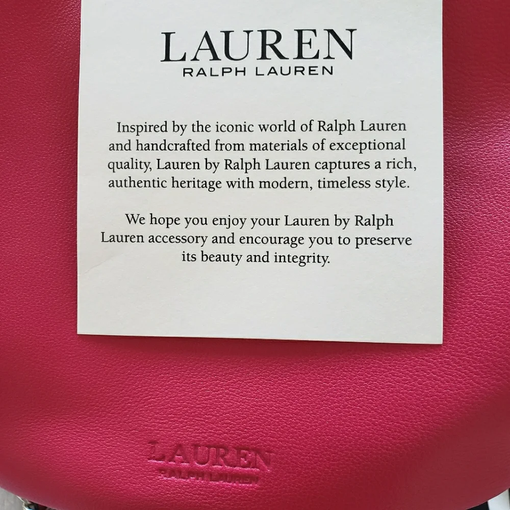RALPH LAUREN Emmy Medium Nappa Leather Pink Bucket Crossbody - Picture 12 of 16